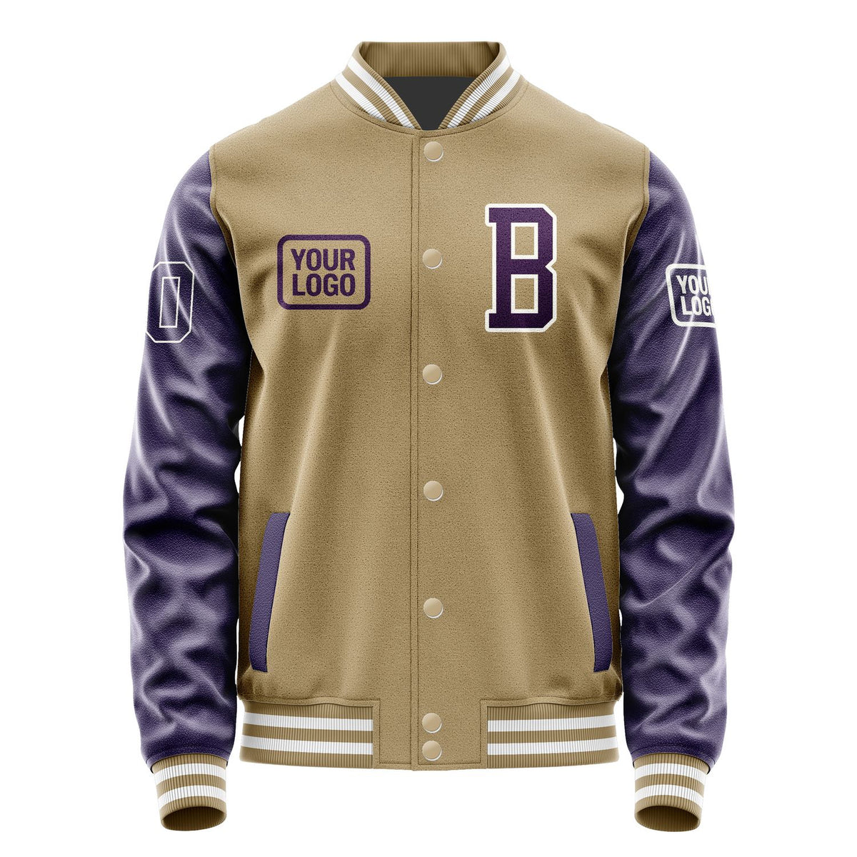 Custom Light Khaki Purple Jacket JA252507251818070718