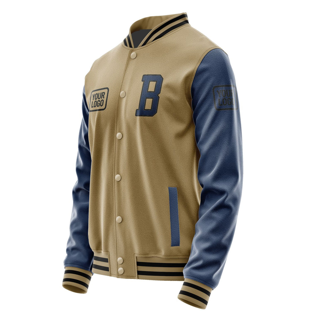 Custom Light Khaki Blue Jacket JA252510251717101017