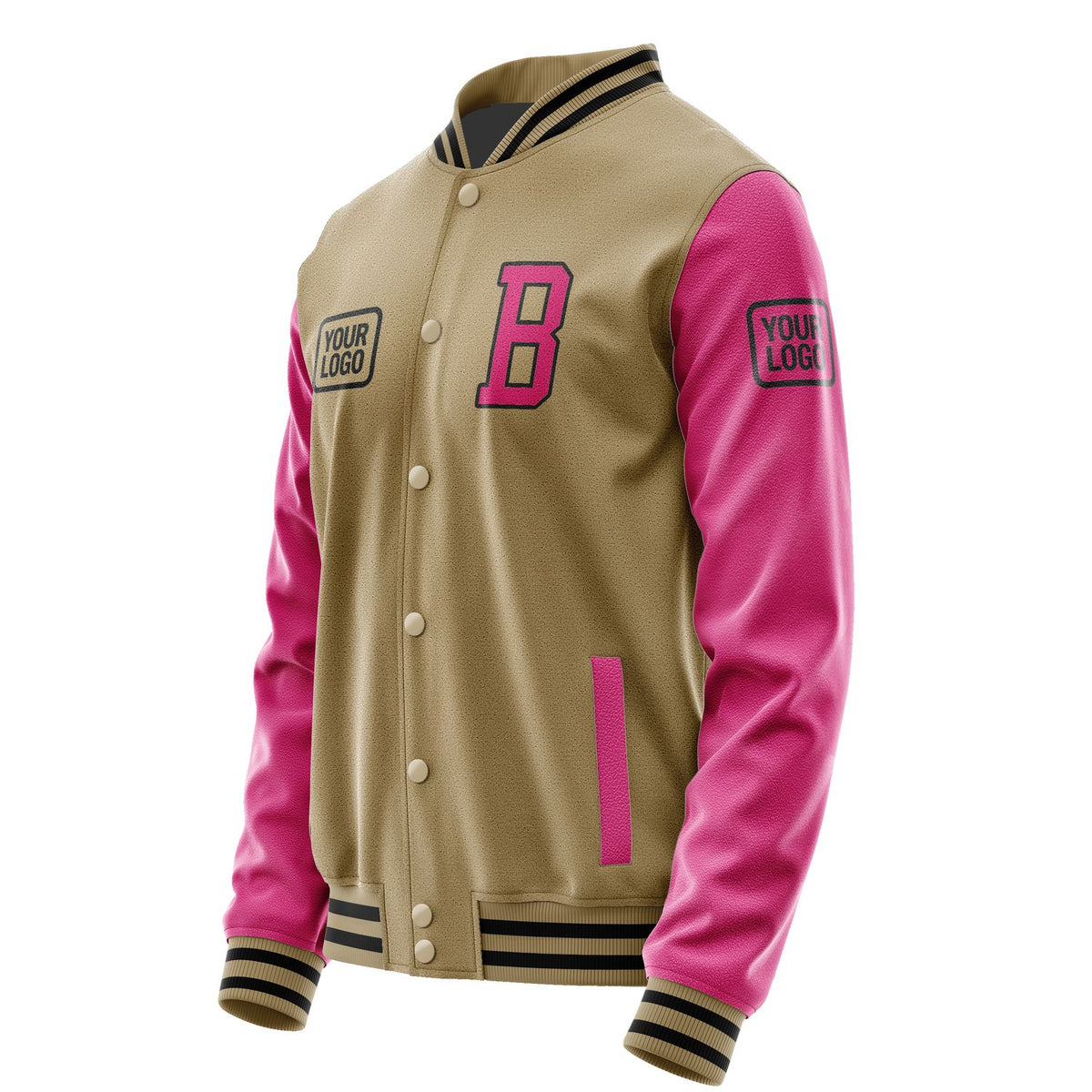 Custom Light Khaki Pink Jacket JA252513251717131317