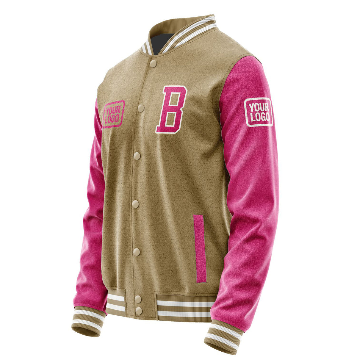 Custom Light Khaki Pink Jacket JA252513251818131318