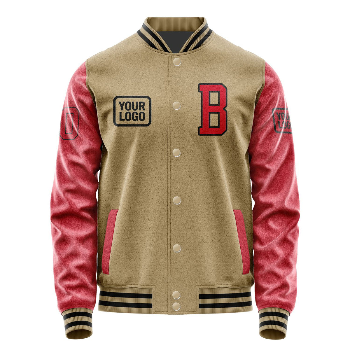 Custom Light Khaki Red Jacket JA252514251717141417