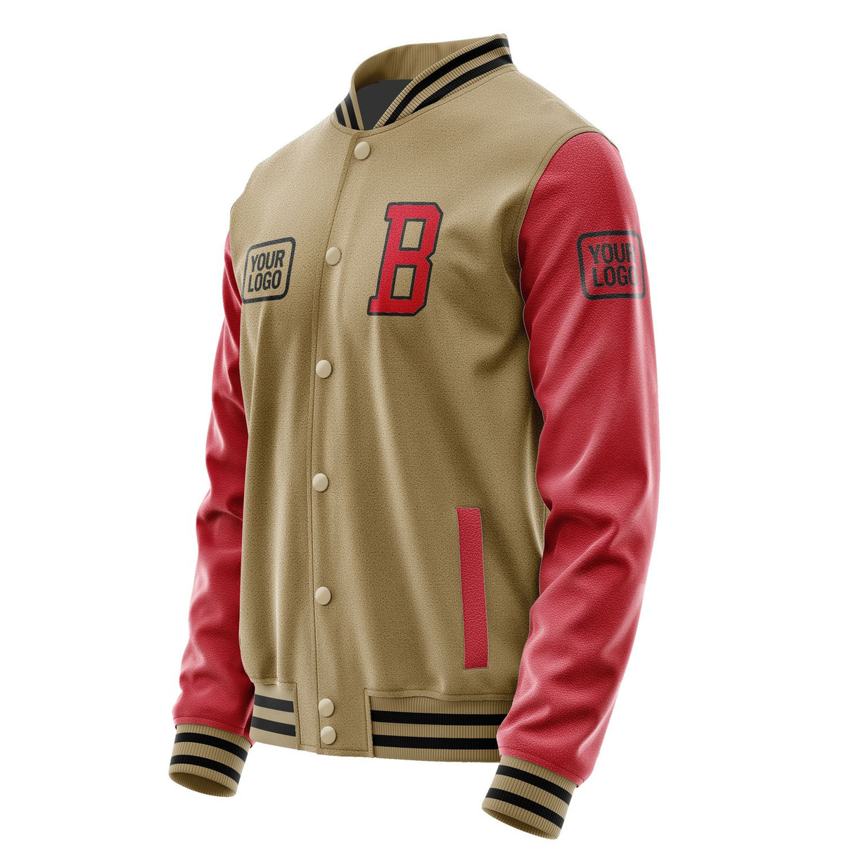 Custom Light Khaki Red Jacket JA252514251717141417