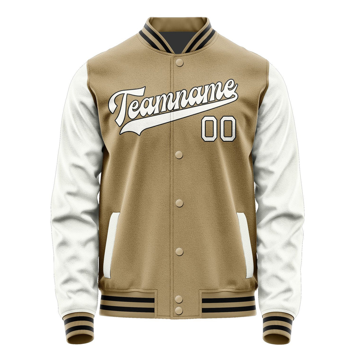 Custom Light Khaki White Jacket JA2525182517B31718