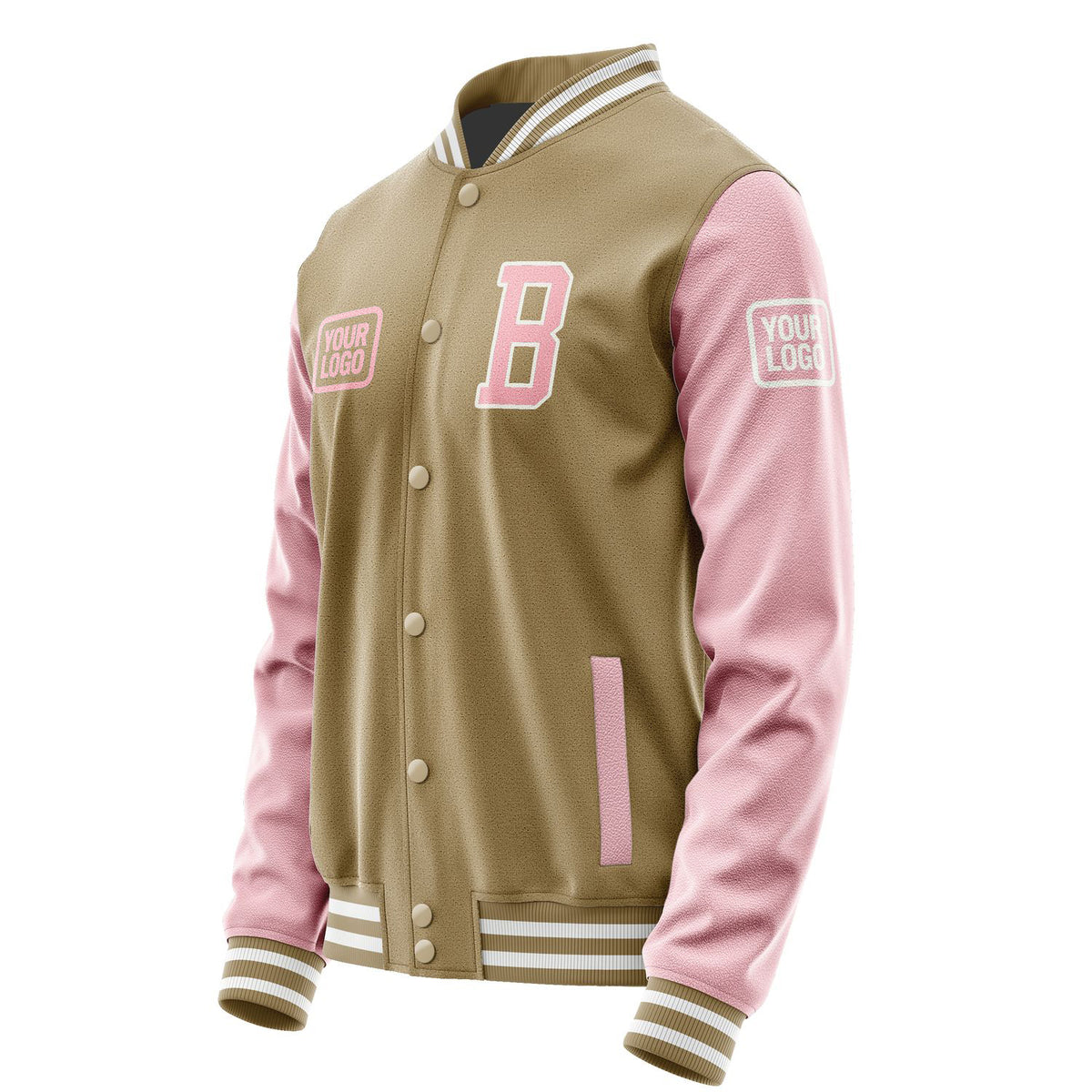 Custom Light Khaki Light Pink Jacket JA252521251818212118