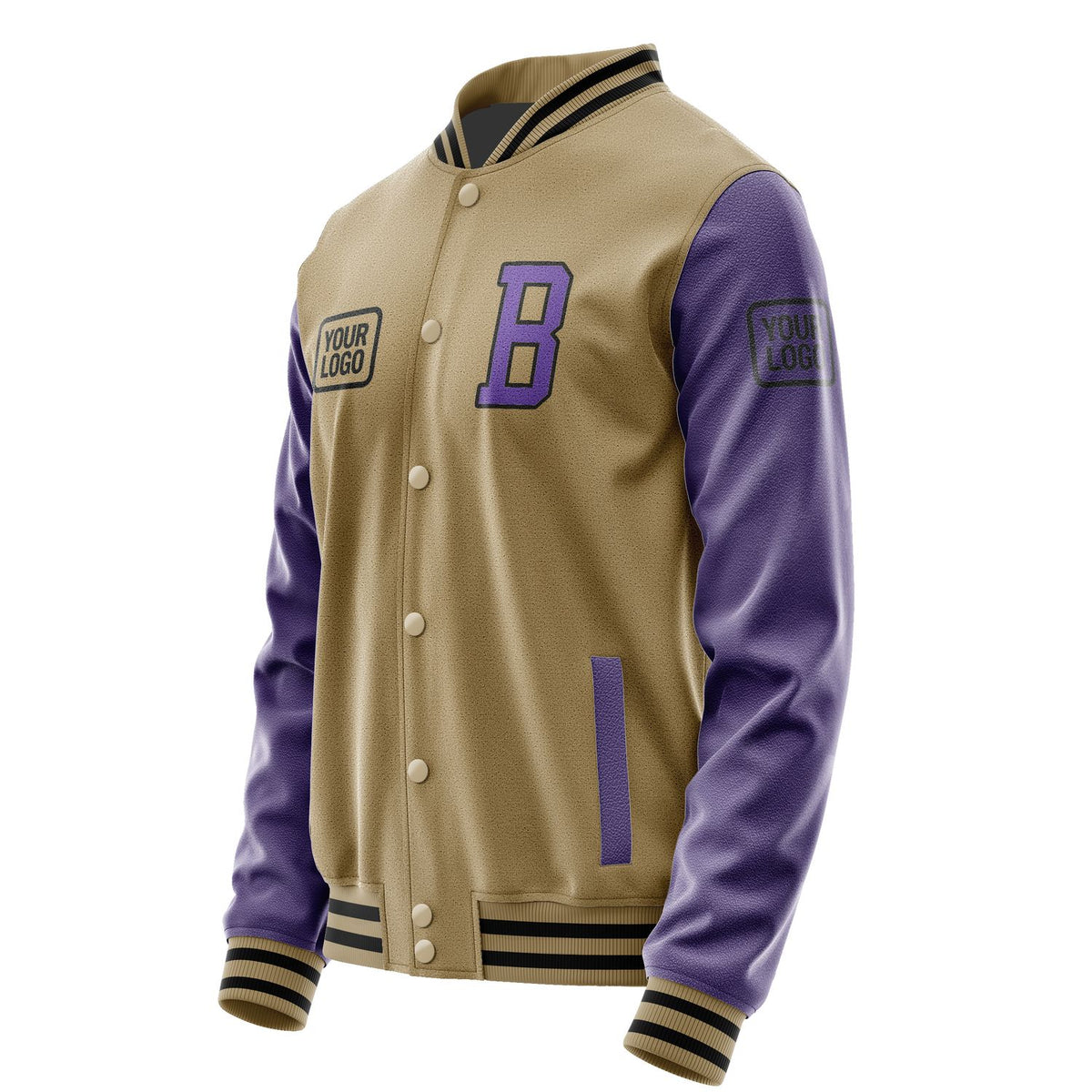 Custom Light Khaki Light Purple Jacket JA252523251717232317