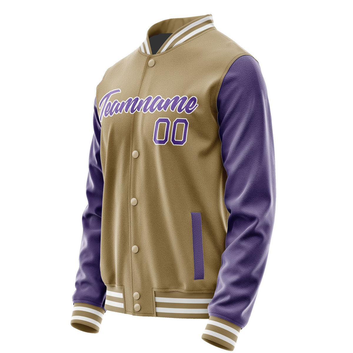 Custom Light Khaki Light Purple Jacket JA2525232518B21823