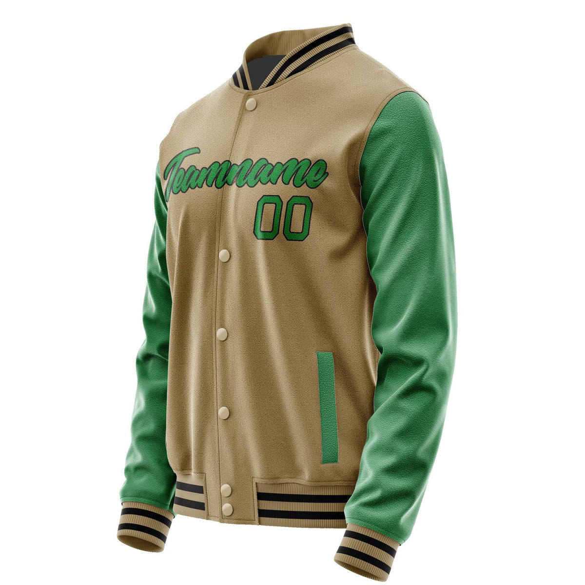 Custom Light Khaki Emerald Green Jacket JA2525242517B21724