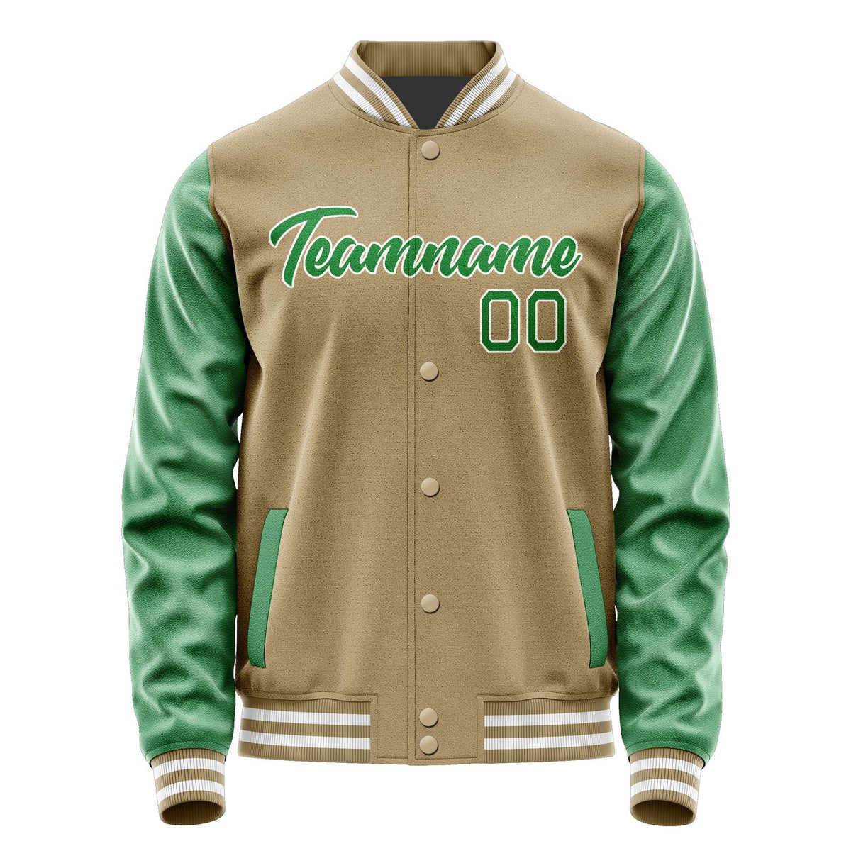 Custom Light Khaki Emerald Green Jacket JA2525242518B21824