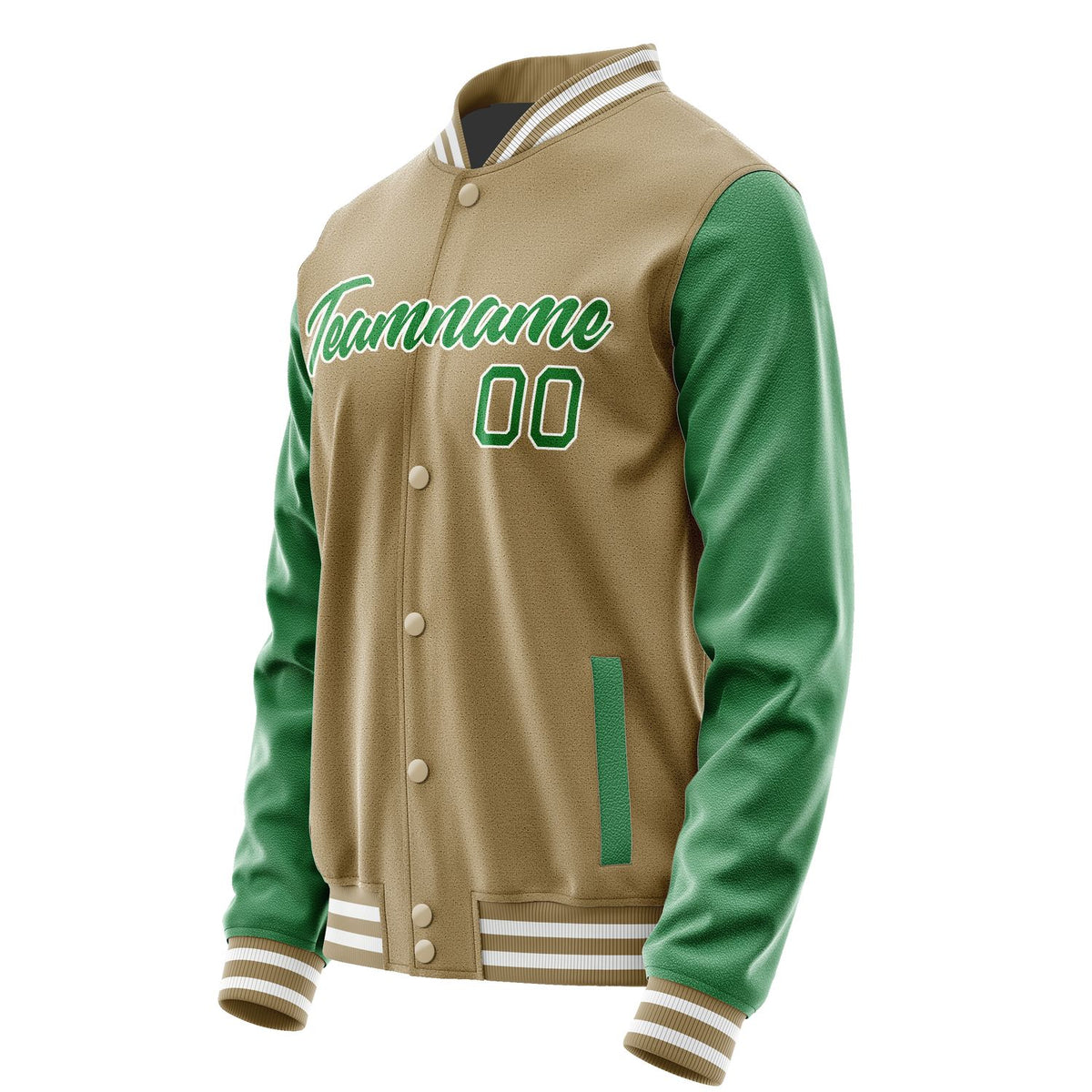 Custom Light Khaki Emerald Green Jacket JA2525242518B21824