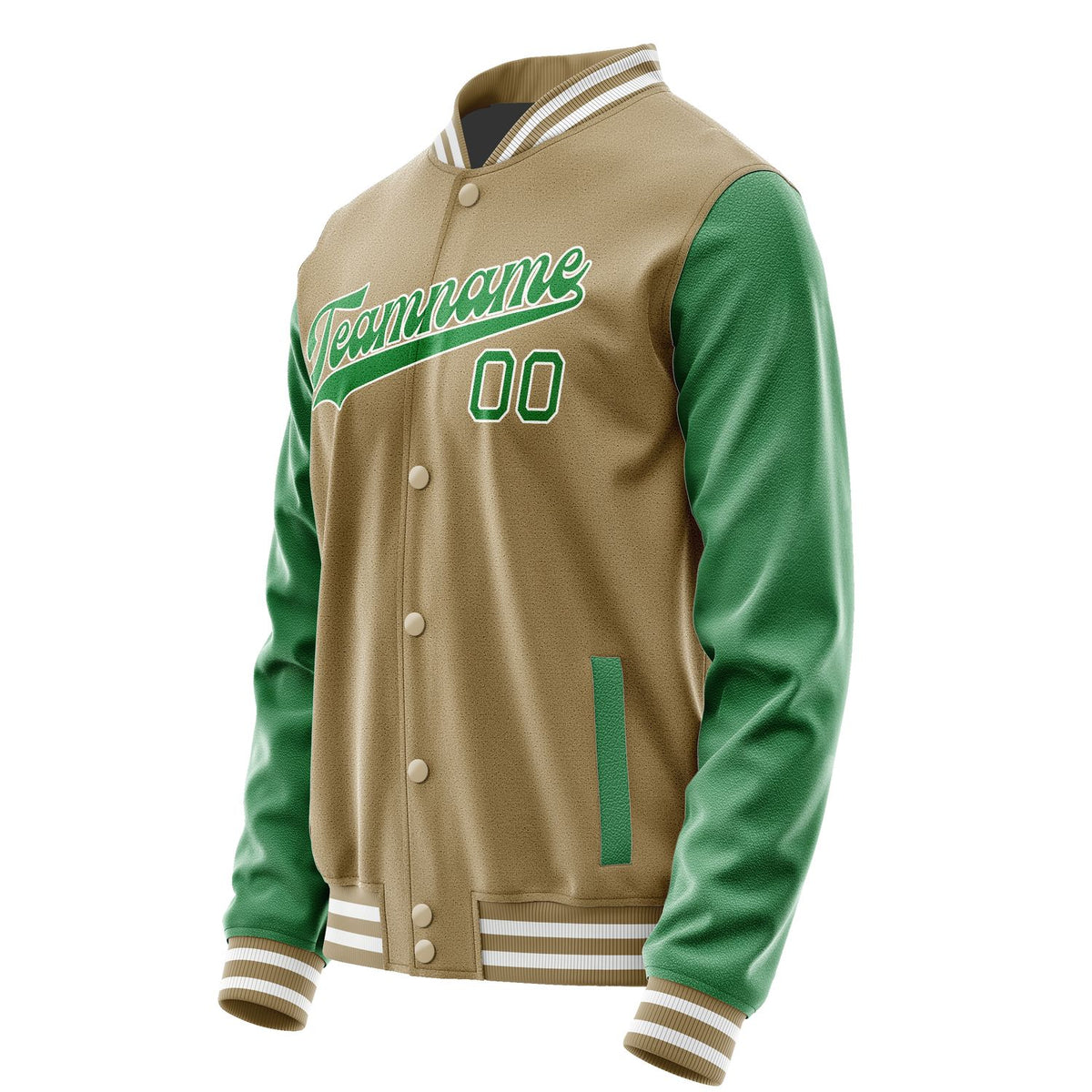 Custom Light Khaki Emerald Green Jacket JA2525242518B31824