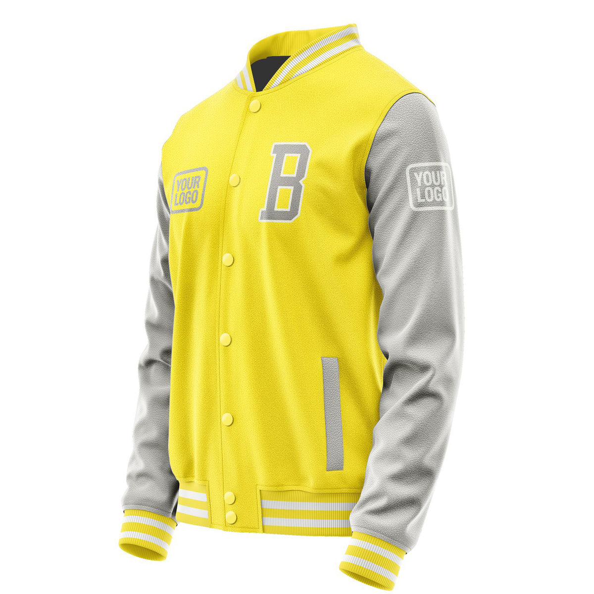 Custom Light Yellow Gray Jacket JA262604261818040418