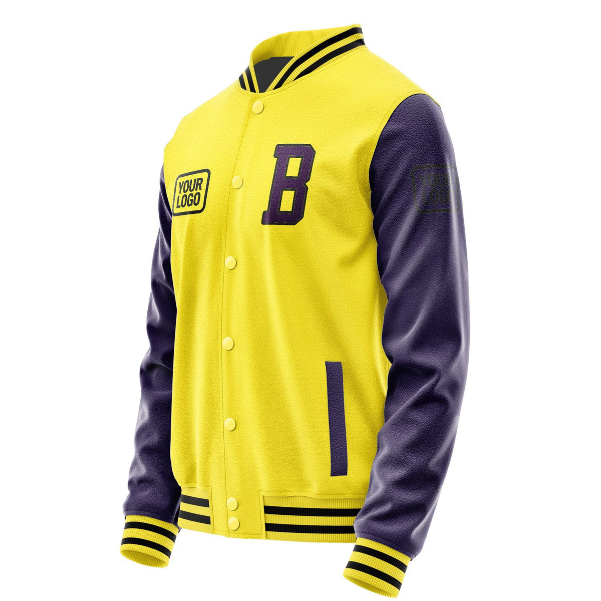 Custom Light Yellow Purple Jacket JA262607261717070717