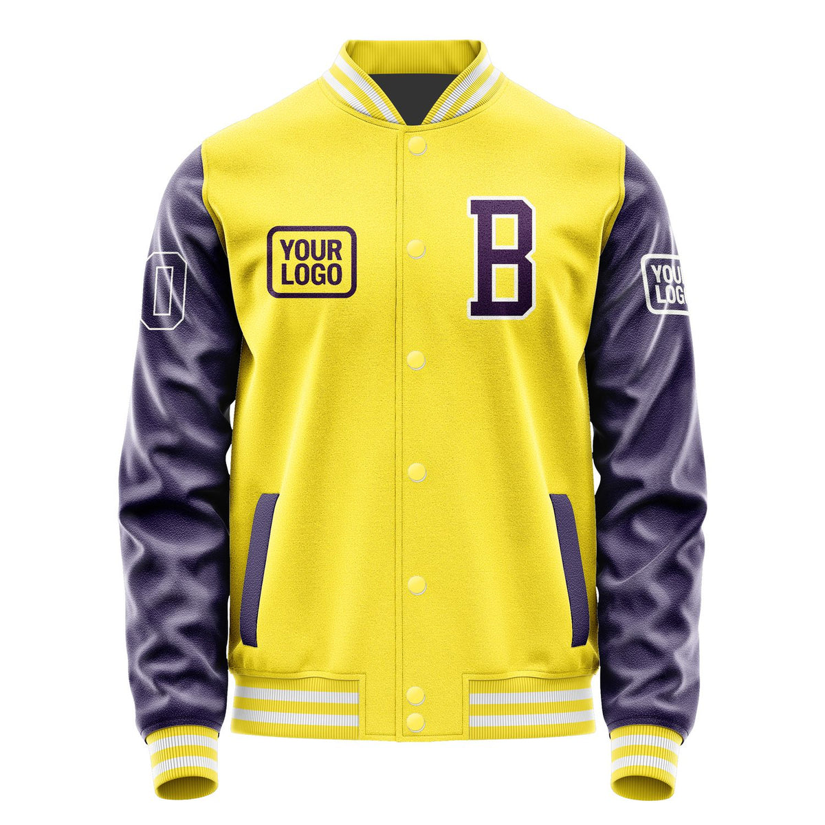 Custom Light Yellow Purple Jacket JA262607261818070718