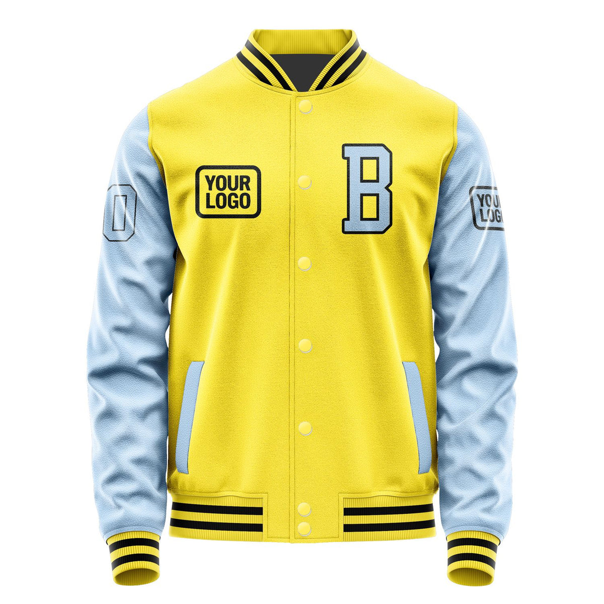 Custom Light Yellow Light Blue Jacket JA262608261717080817