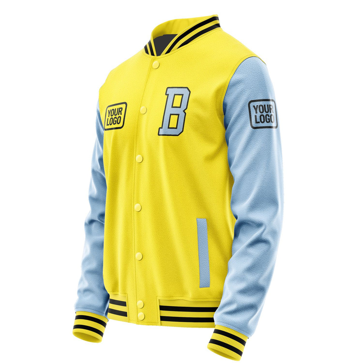 Custom Light Yellow Light Blue Jacket JA262608261717080817