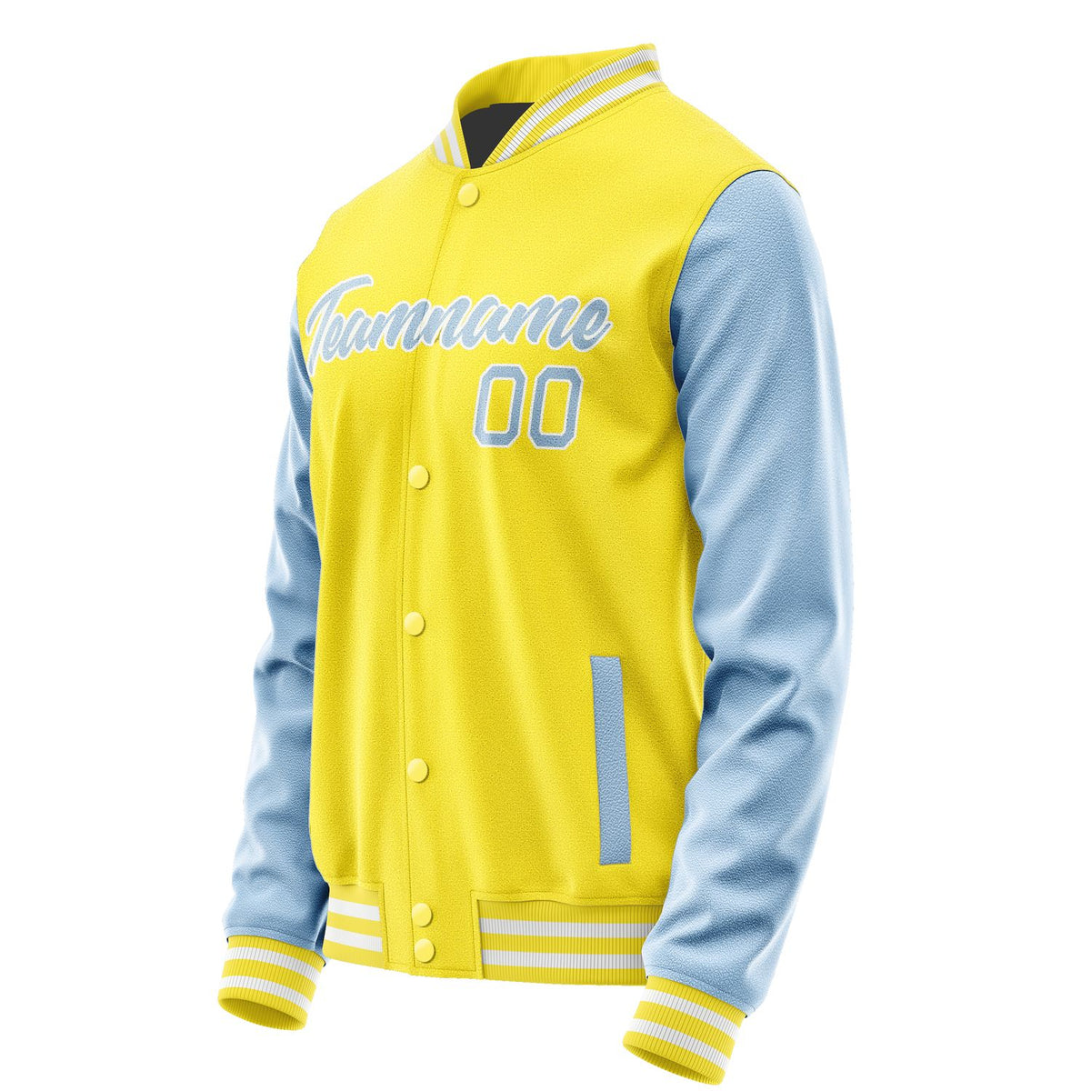 Custom Light Yellow Light Blue Jacket JA2626082618B21808