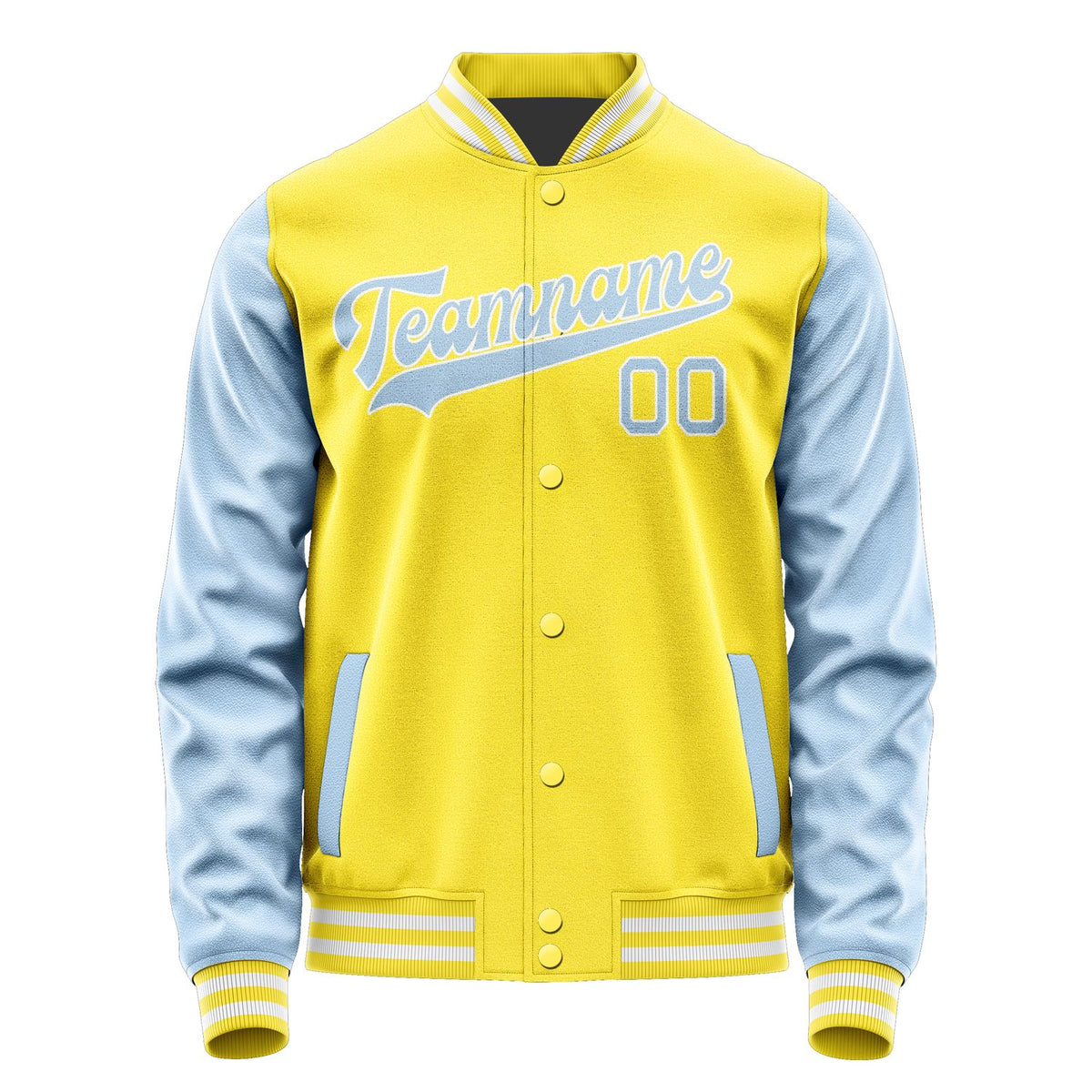 Custom Light Yellow Light Blue Jacket JA2626082618B31808