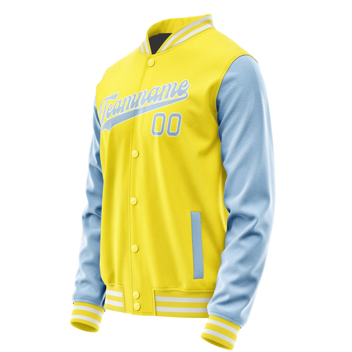 Custom Light Yellow Light Blue Jacket JA2626082618B31808