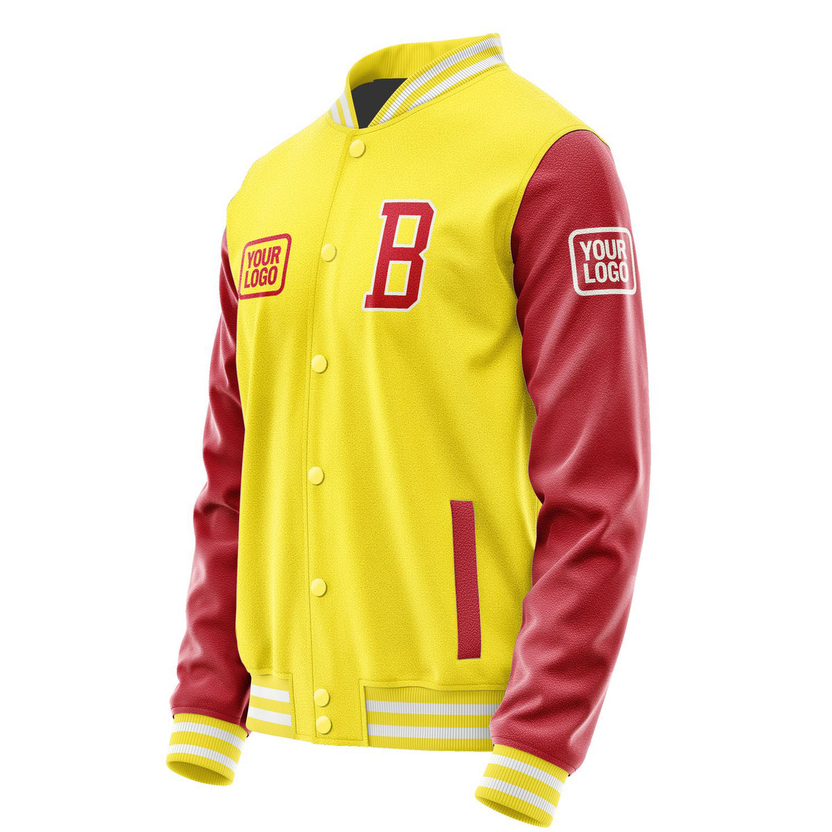 Custom Light Yellow Red Jacket JA262614261818141418