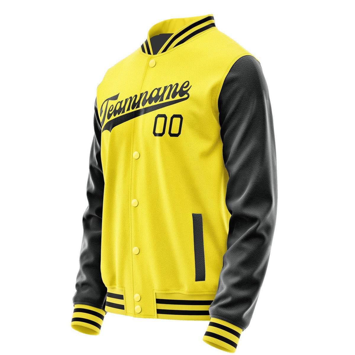 Custom Light Yellow Black Jacket JA2626172617B31717