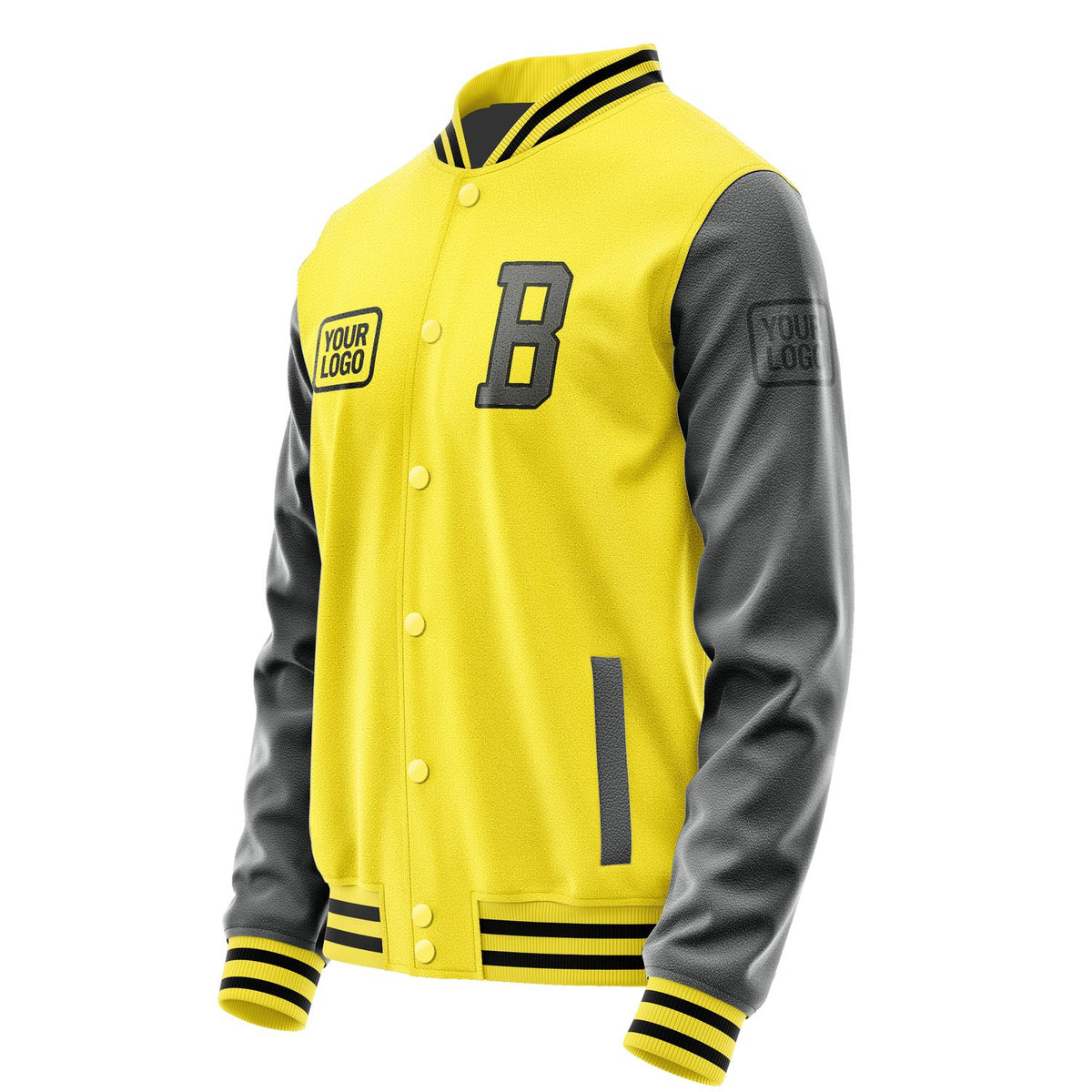 Custom Light Yellow Dark Grey Jacket JA262620261717202017