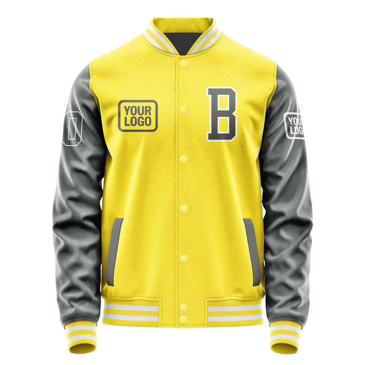 Custom Light Yellow Dark Grey Jacket JA262620261818202018