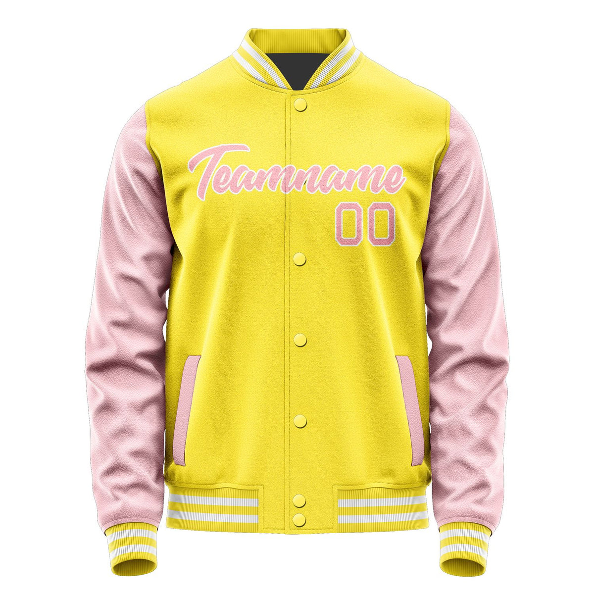 Custom Light Yellow Light Pink Jacket JA2626212618B21821