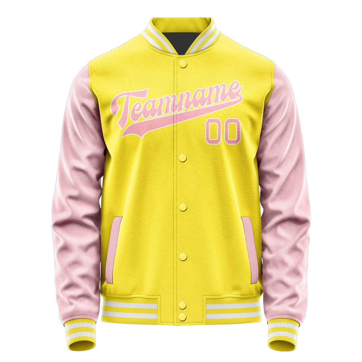 Custom Light Yellow Light Pink Jacket JA2626212618B31821