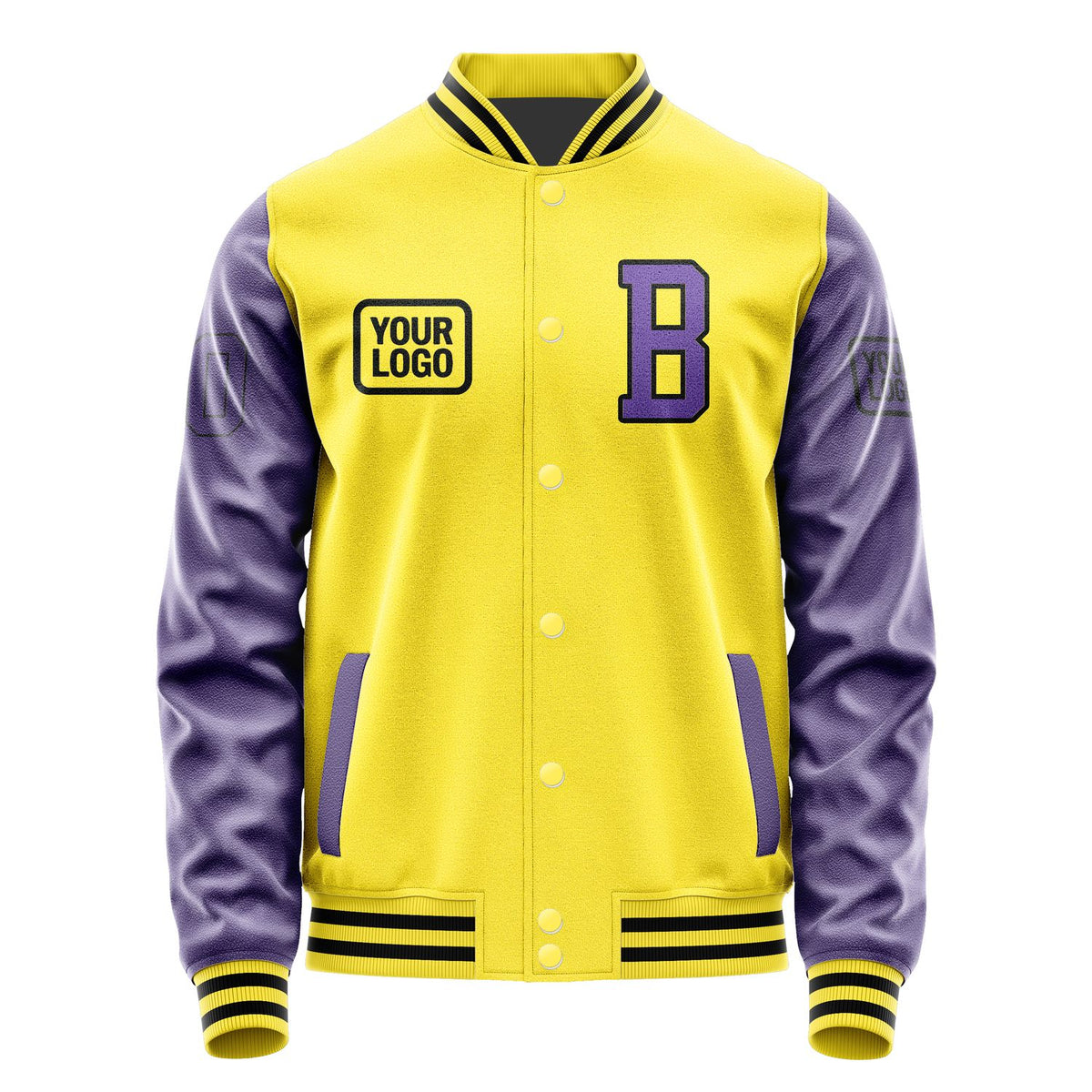 Custom Light Yellow Light Purple Jacket JA262623261717232317