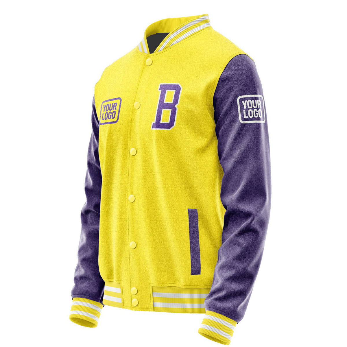 Custom Light Yellow Light Purple Jacket JA262623261818232318