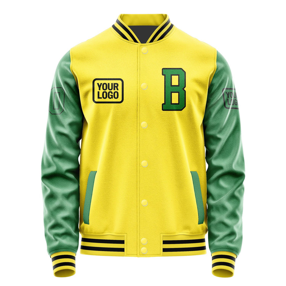 Custom Light Yellow Emerald Green Jacket JA262624261717242417