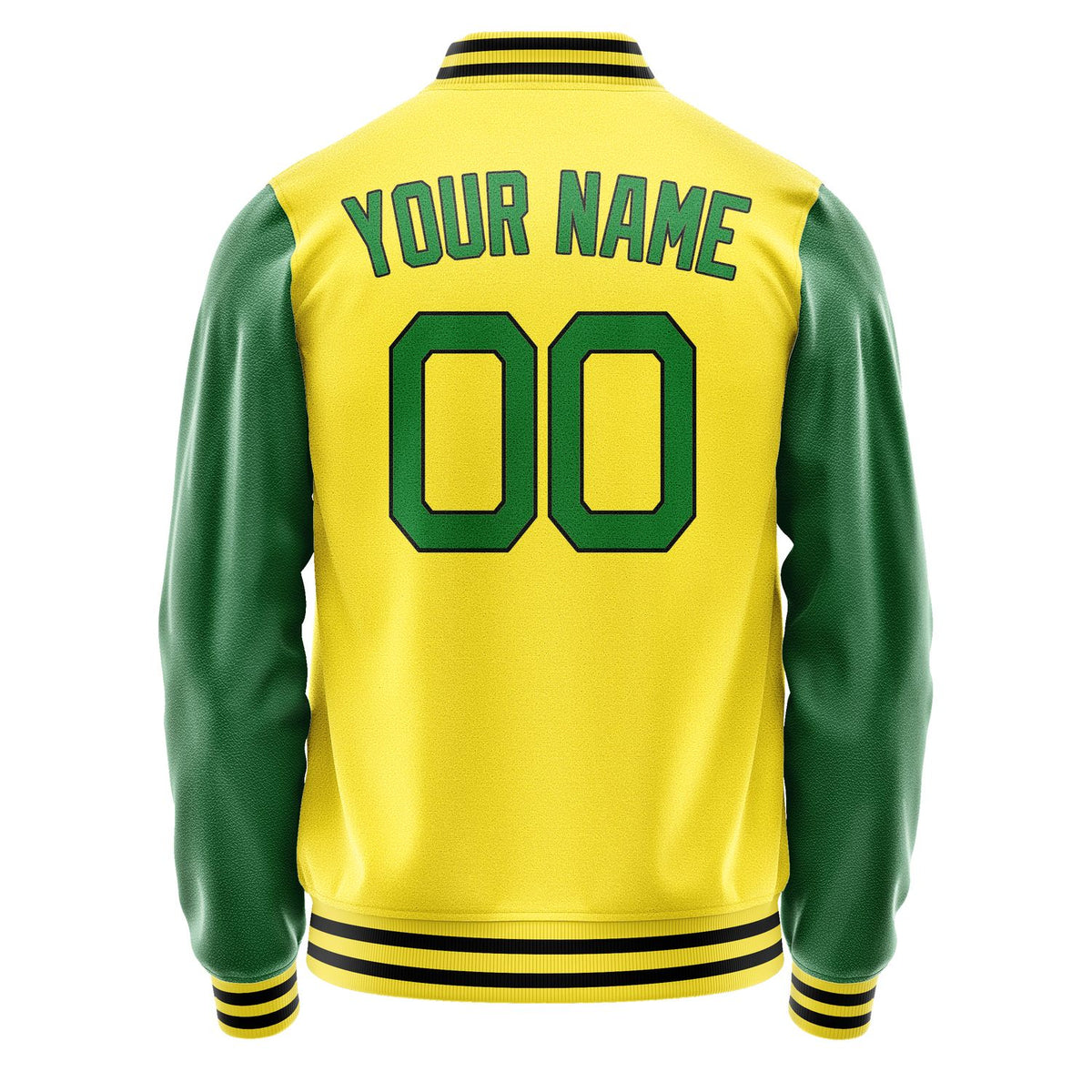 Custom Light Yellow Emerald Green Jacket JA2626242617B21724