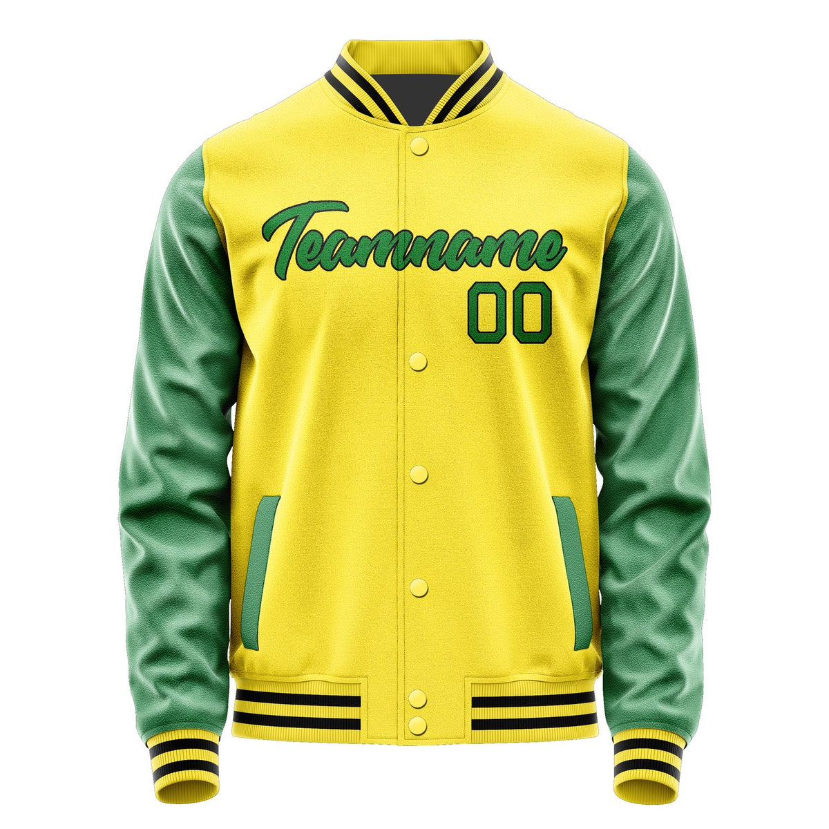 Custom Light Yellow Emerald Green Jacket JA2626242617B21724