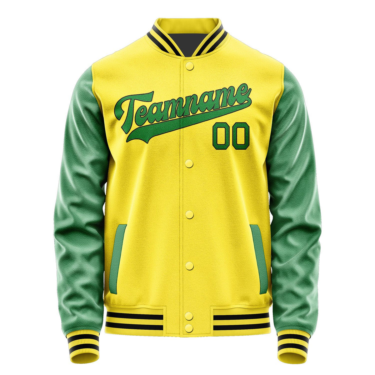 Custom Light Yellow Emerald Green Jacket JA2626242617B31724