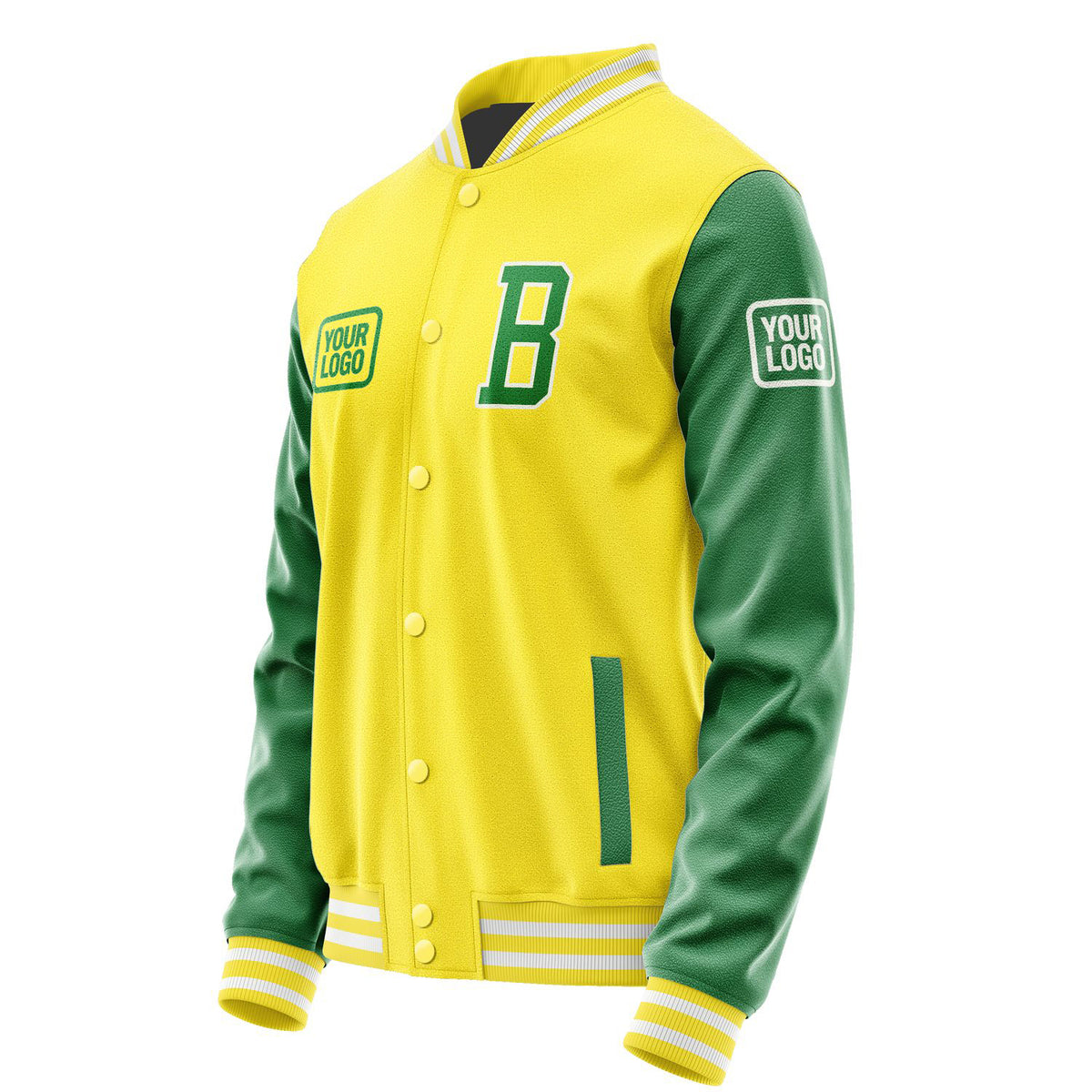 Custom Light Yellow Emerald Green Jacket JA262624261818242418