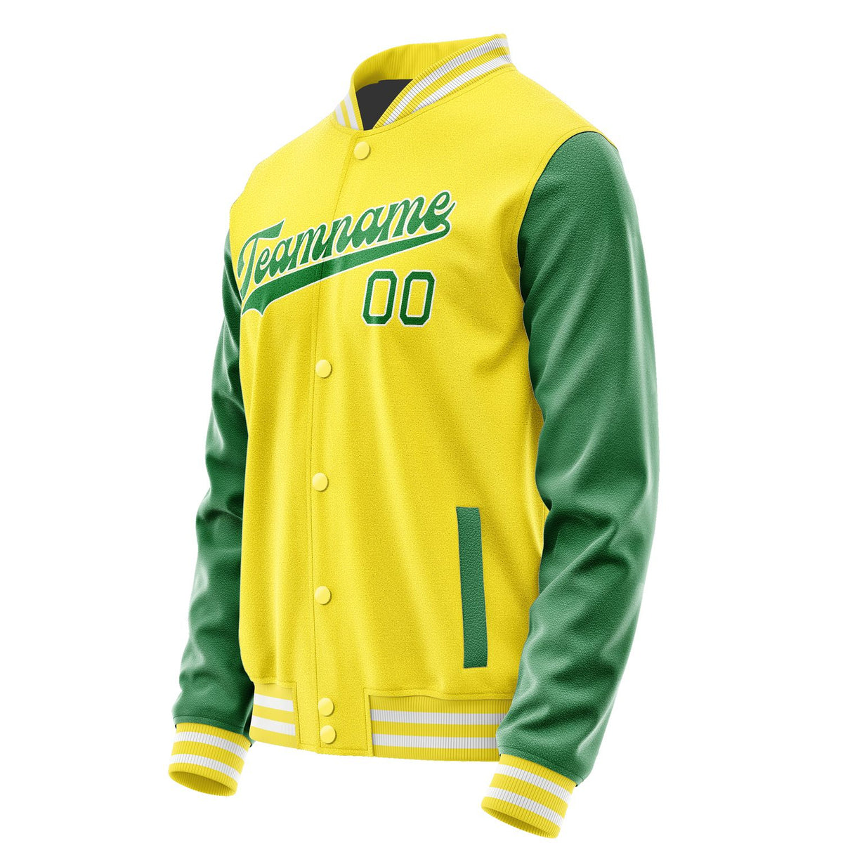 Custom Light Yellow Emerald Green Jacket JA2626242618B31824