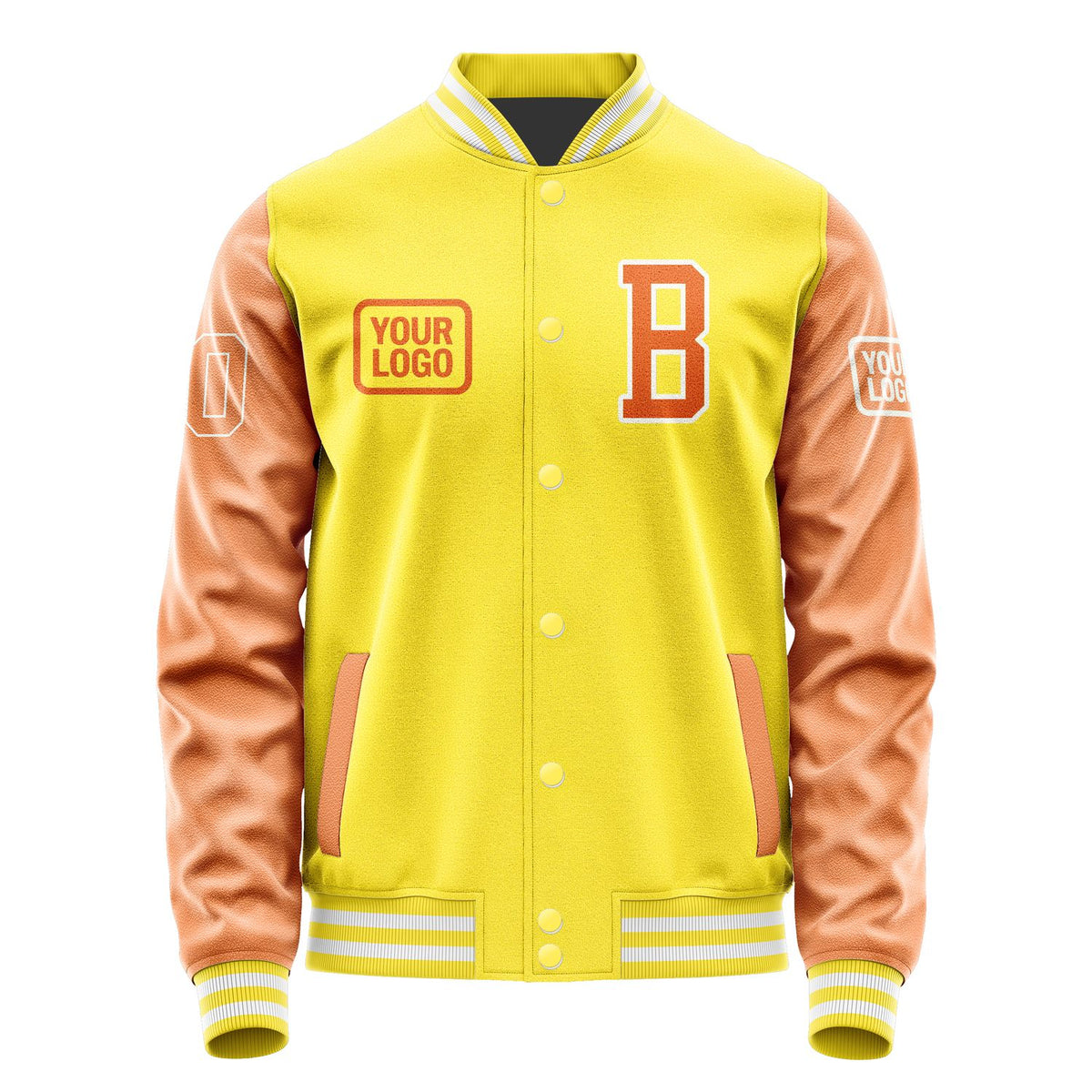 Custom Light Yellow Orange Jacket JA262628261818282818