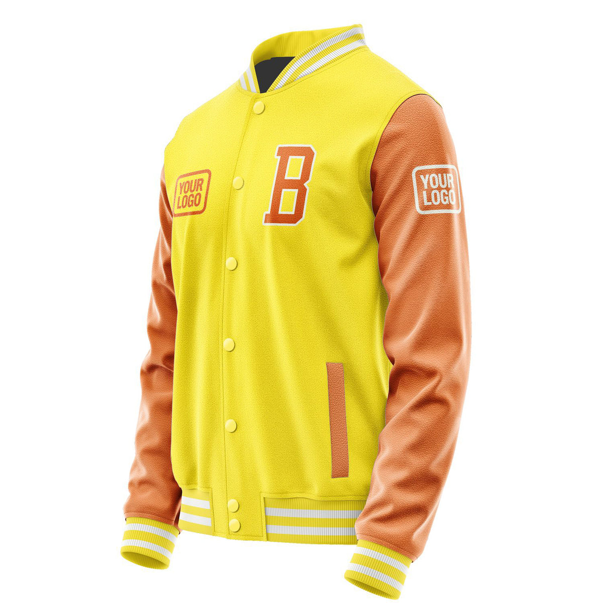 Custom Light Yellow Orange Jacket JA262628261818282818