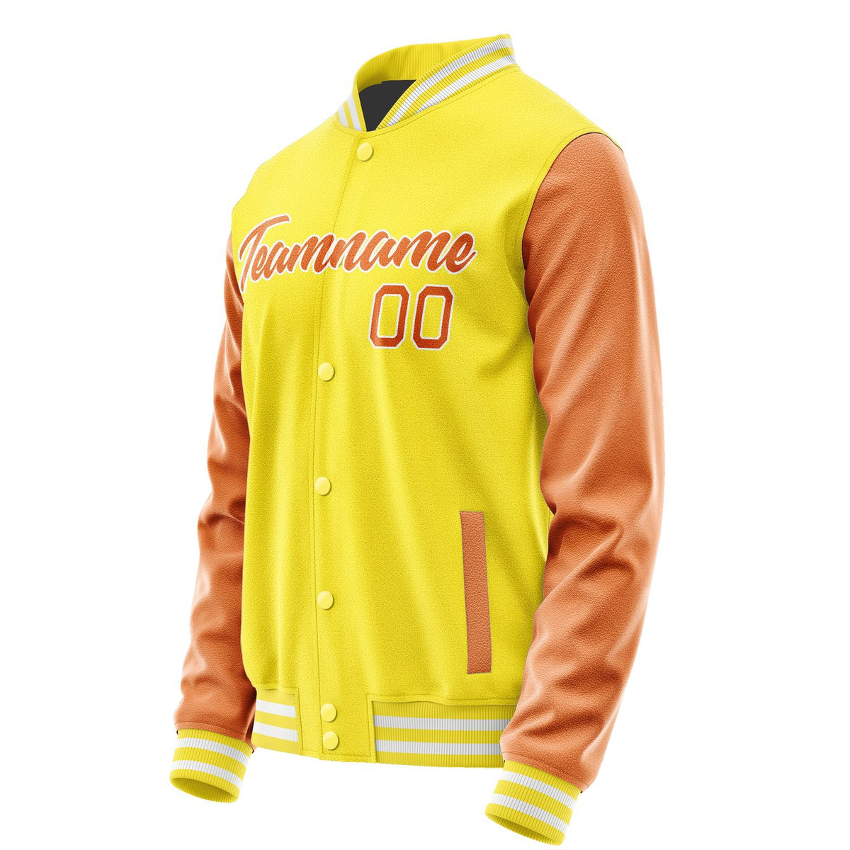 Custom Light Yellow Orange Jacket JA2626282618B21828