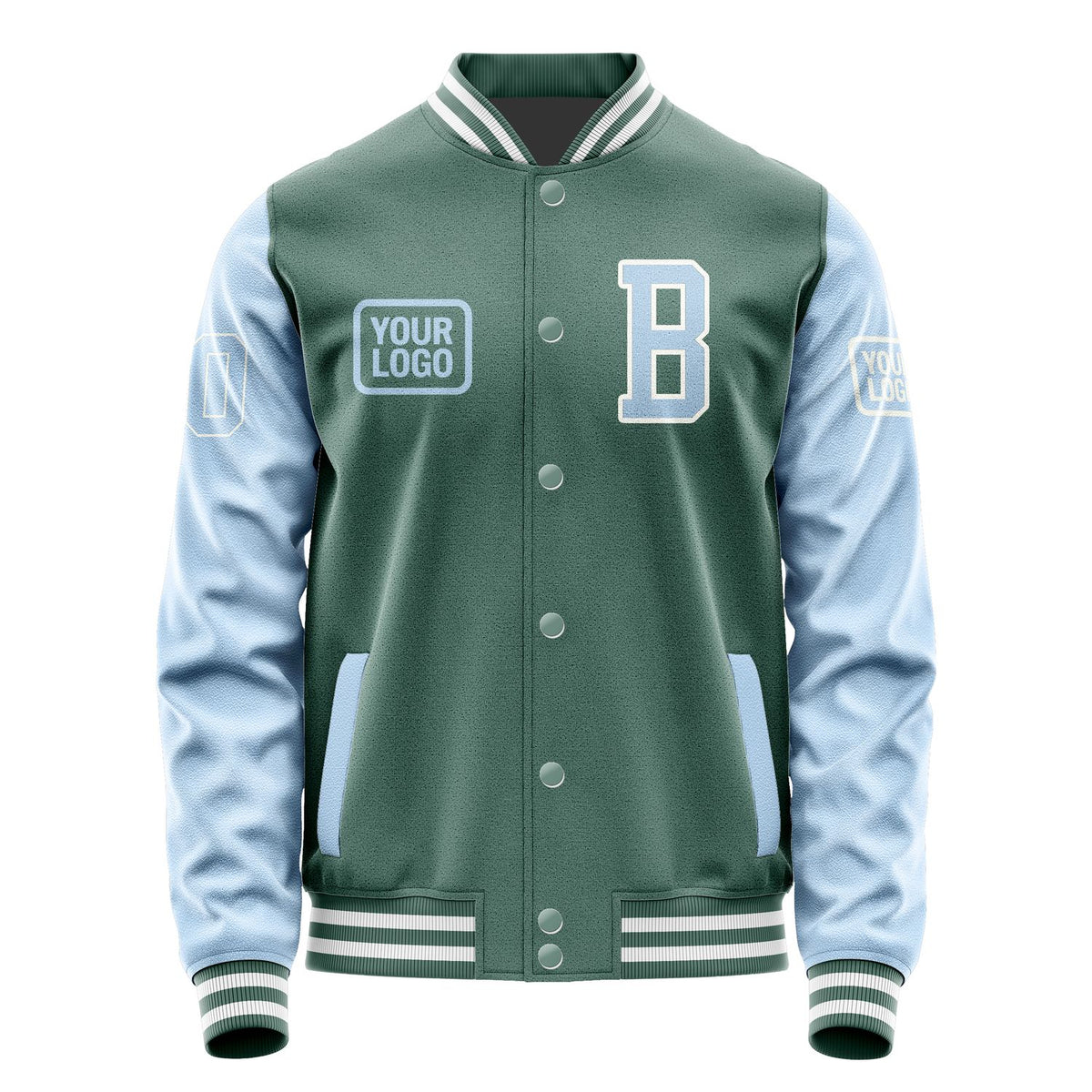 Custom Blue Green Light Blue Jacket JA272708271818080818