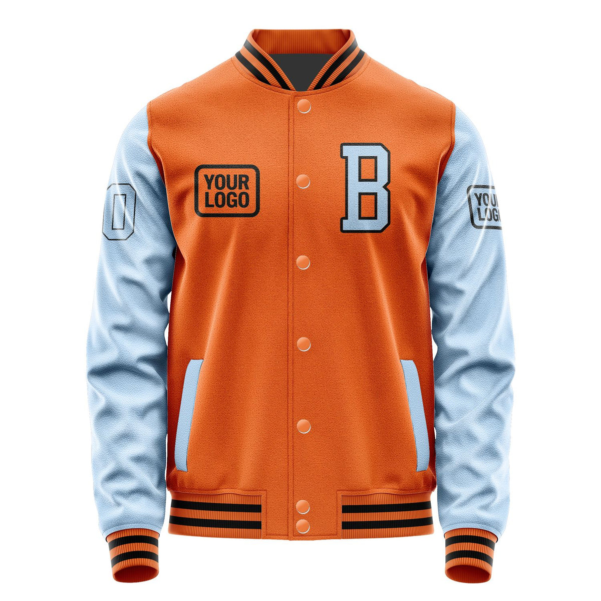 Custom Orange Light Blue Jacket JA282808281717080817