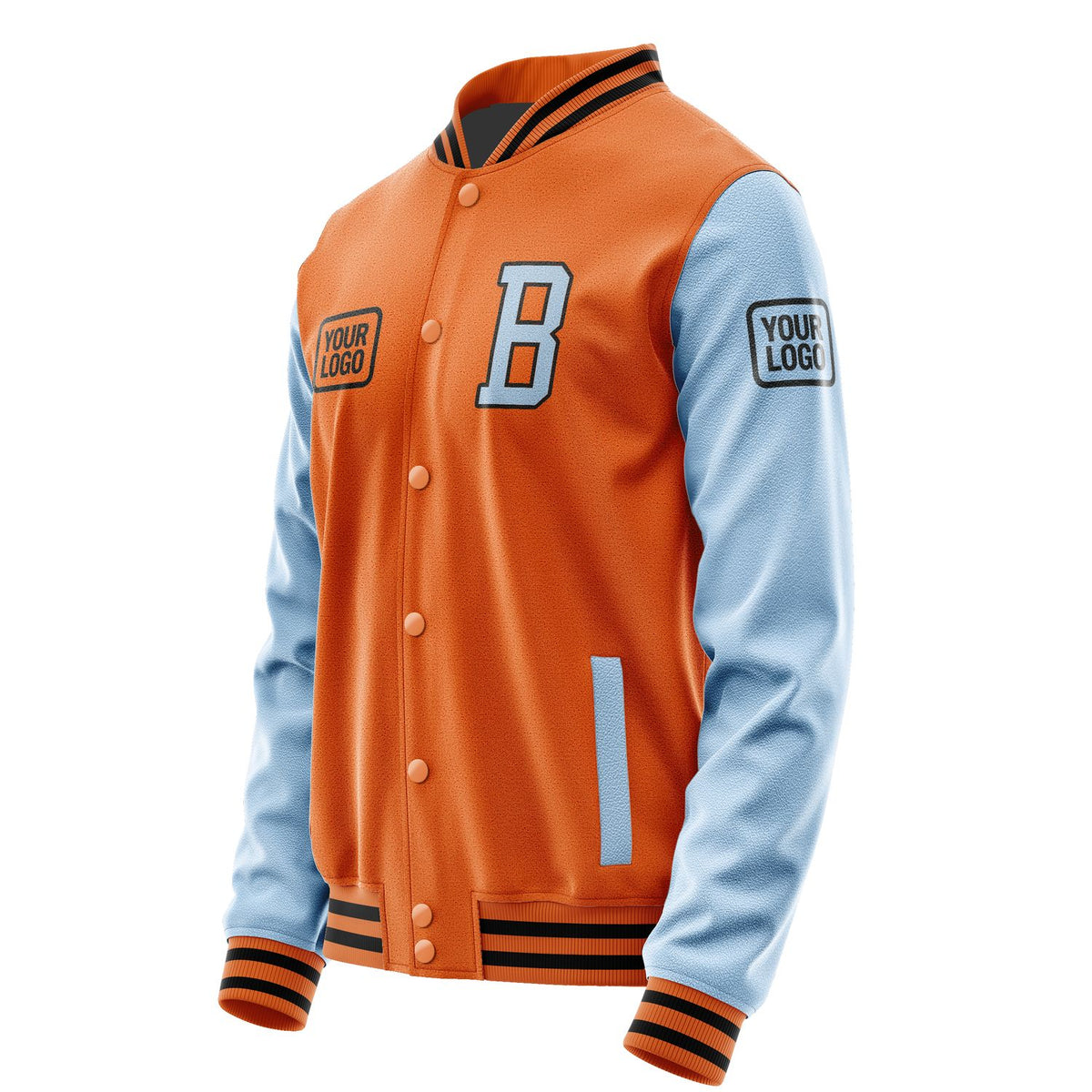 Custom Orange Light Blue Jacket JA282808281717080817