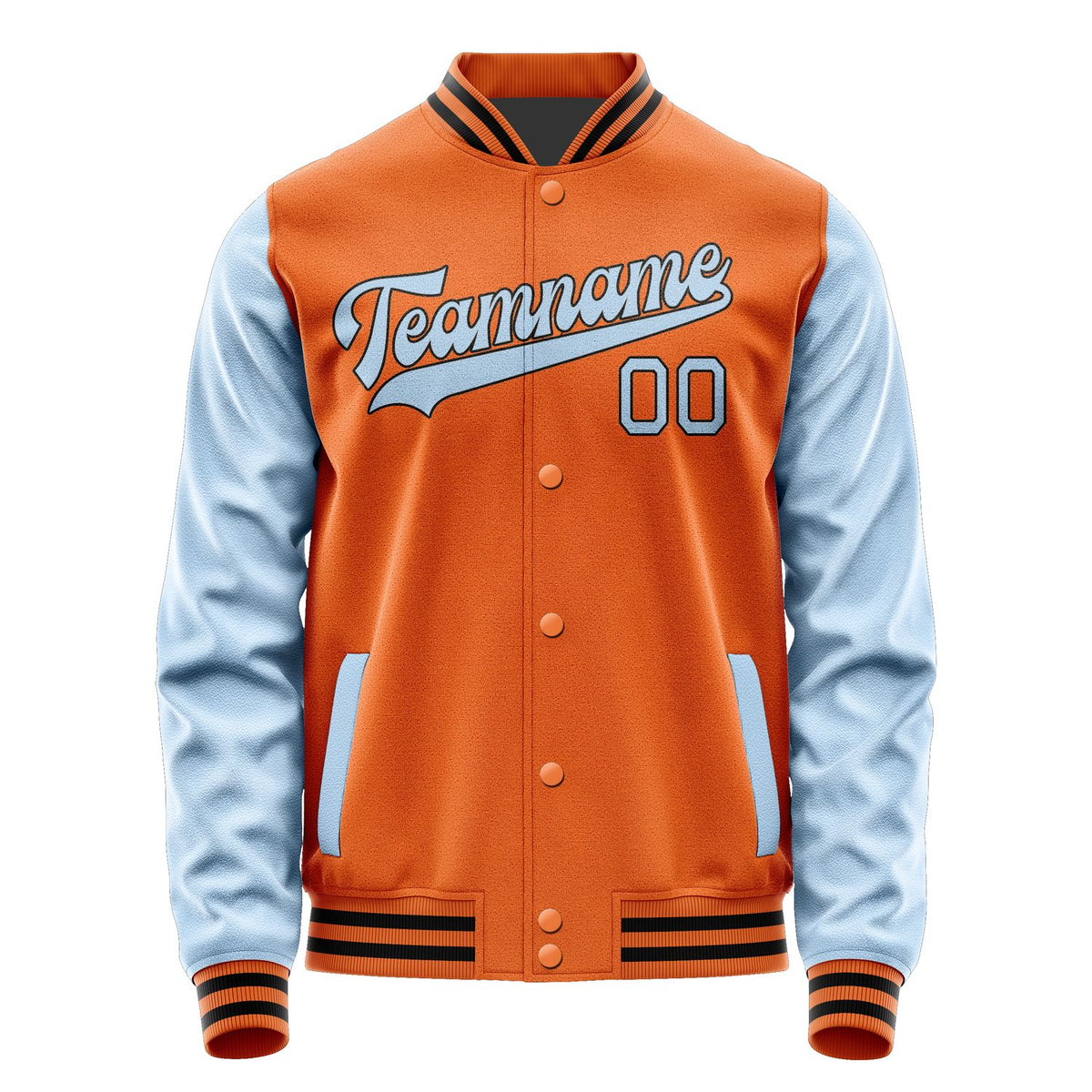 Custom Orange Light Blue Jacket JA2828082817B31708