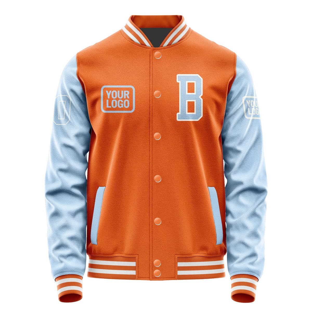 Custom Orange Light Blue Jacket JA282808281818080818