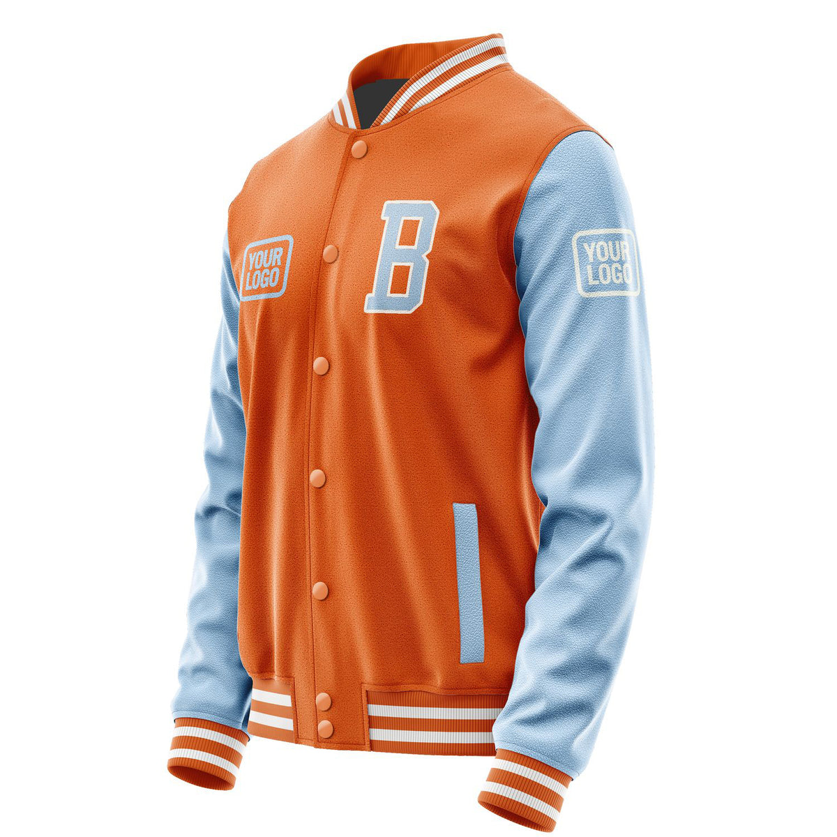 Custom Orange Light Blue Jacket JA282808281818080818