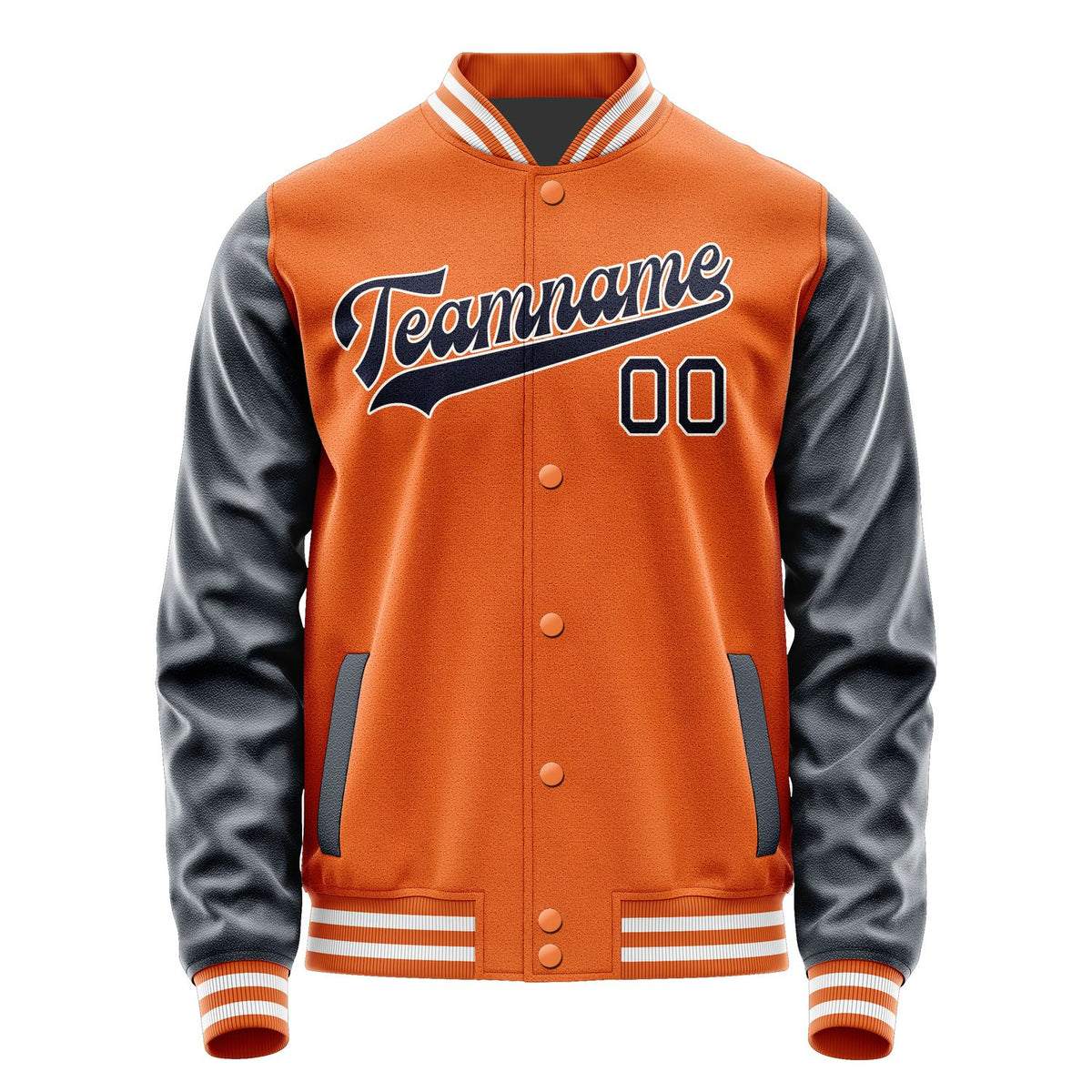 Custom Orange Navy Jacket JA2828112818B31811