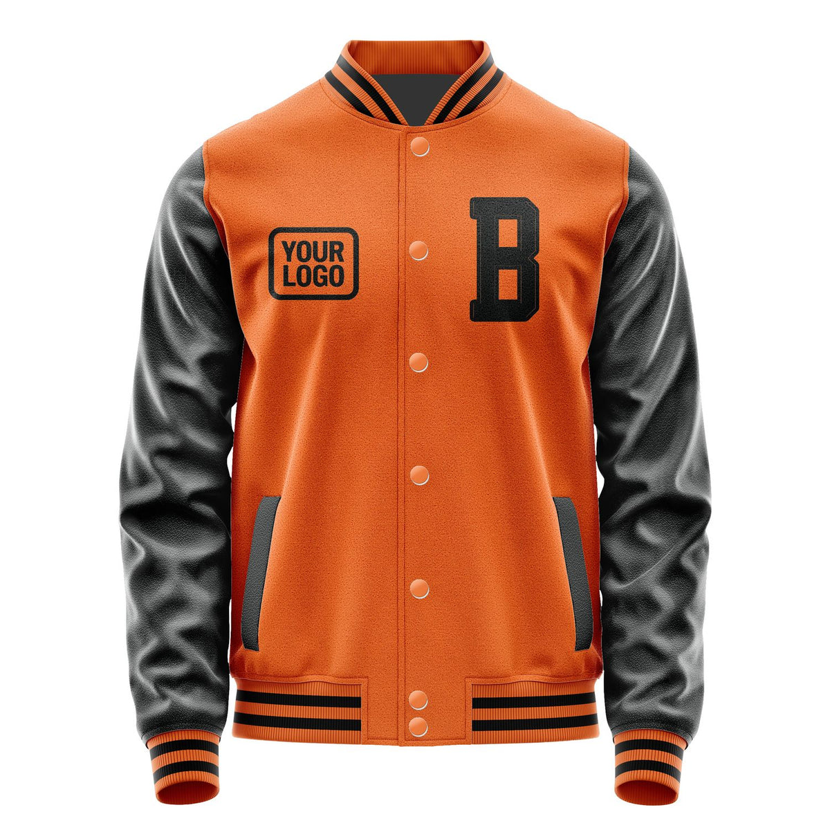 Custom Orange Black Jacket JA282817281717171717