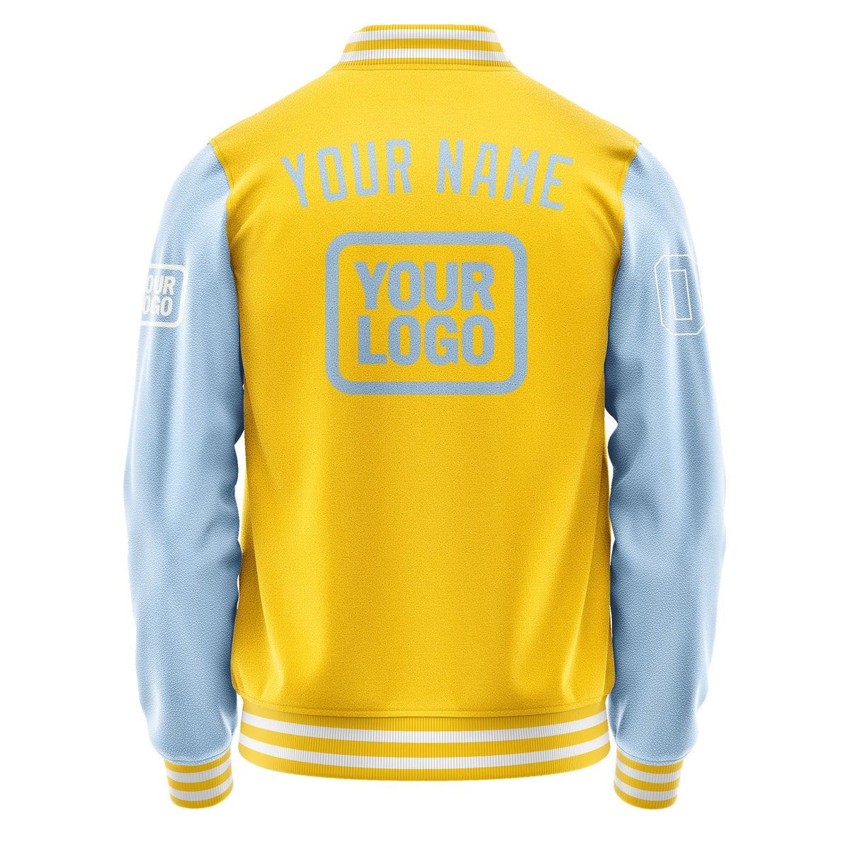 Custom Gold Light Blue Jacket JA303008301818080818