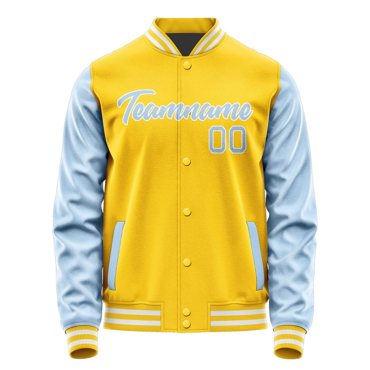 Custom Gold Light Blue Jacket JA3030083017B21708