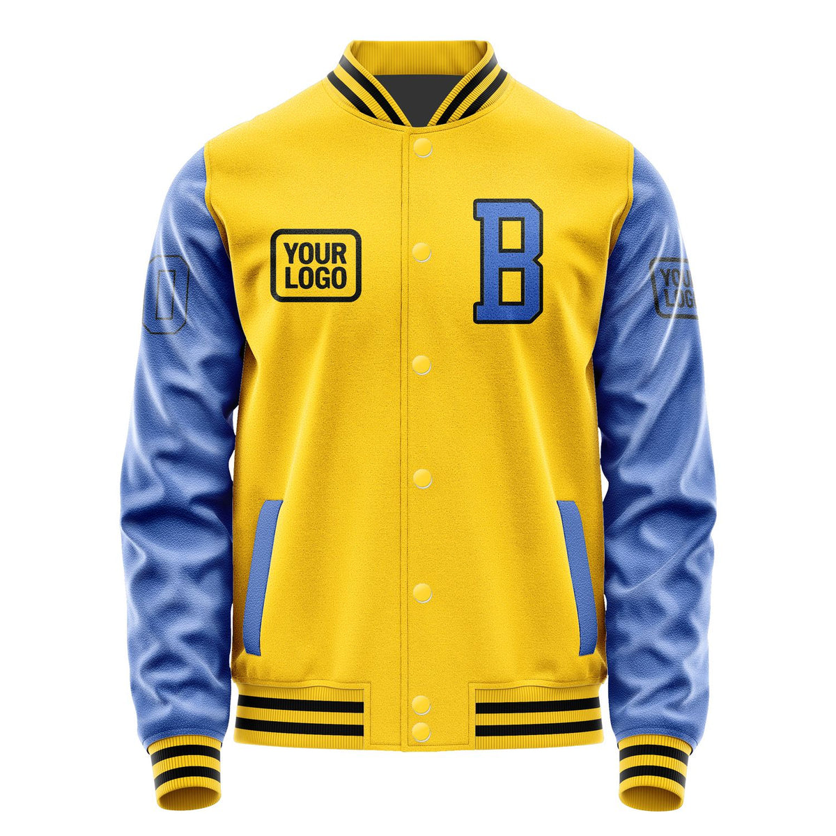 Custom Gold Sky Blue Jacket JA303009301717090917